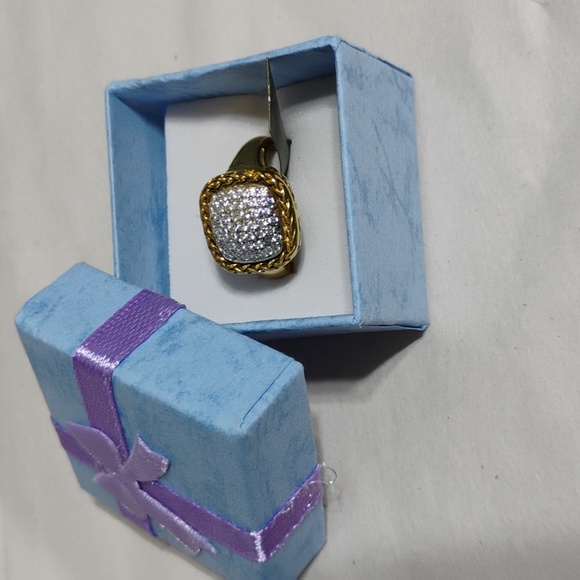 New 925 Sterling Silver Yellow W Sapphires Ring Sz 7 - Picture 12 of 13